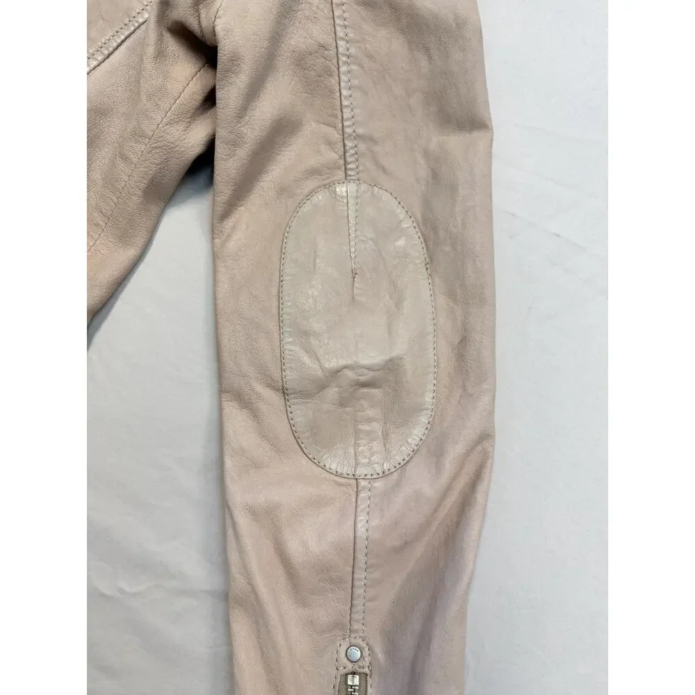 Mauritius Women's Sofia Lamb Leather Pale Pink Full Zip Jacket Women’s Size 8